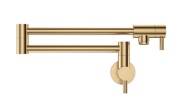 Kaya urban brass pot filler mixer for wall installation, lead-free – Pilbara Bathroom Warehouse Perth and regional Western Australia