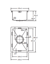 Hana 10L Single Kitchen Sink, Rugged Brass