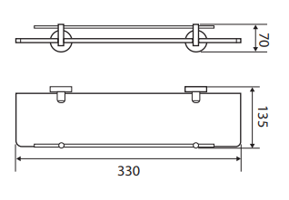 Michelle Glass Shelf, 330mm