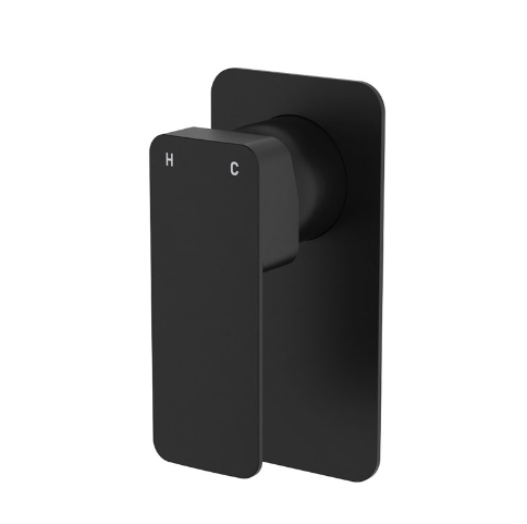 Tono wall mixer with large rectangular matte black plate, lead-free SUS304 – Pilbara Bathroom Warehouse Perth and regional Western Australia