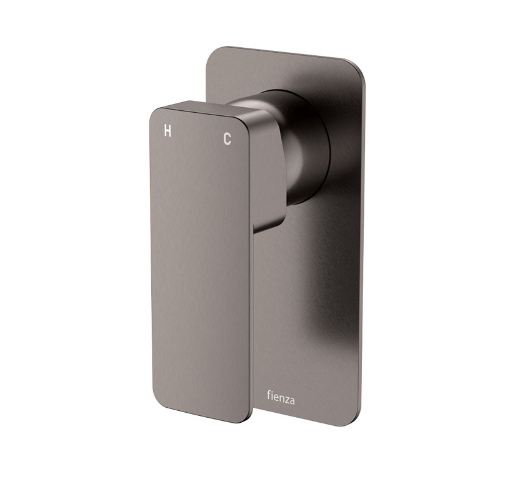 Tono gun metal wall mixer with oversized plate, lead-free SUS304 – Pilbara Bathroom Warehouse Perth and regional Western Australia