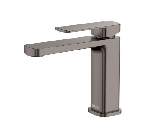Tono gun metal basin mixer with bold finish, made from eco brass – Pilbara Bathroom Warehouse Perth and regional Western Australia