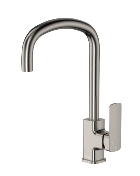 Tono brushed nickel sink mixer with smooth curves, lead-free SUS304 – Pilbara Bathroom Warehouse Perth and regional Western Australia