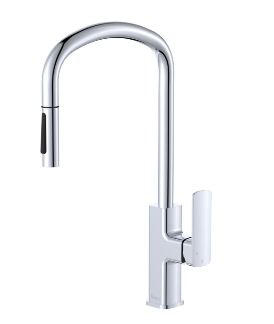 Tono chrome pull-out sink mixer with high functionality, lead-free SUS304 – Pilbara Bathroom Warehouse Perth and regional Western Australia