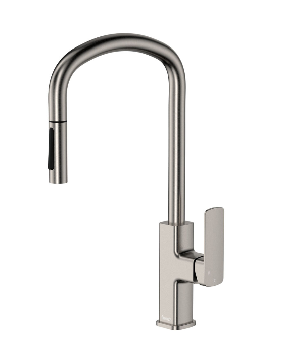 Tono chrome pull-out sink mixer with high functionality, lead-free SUS304 – Pilbara Bathroom Warehouse Perth and regional Western Australia