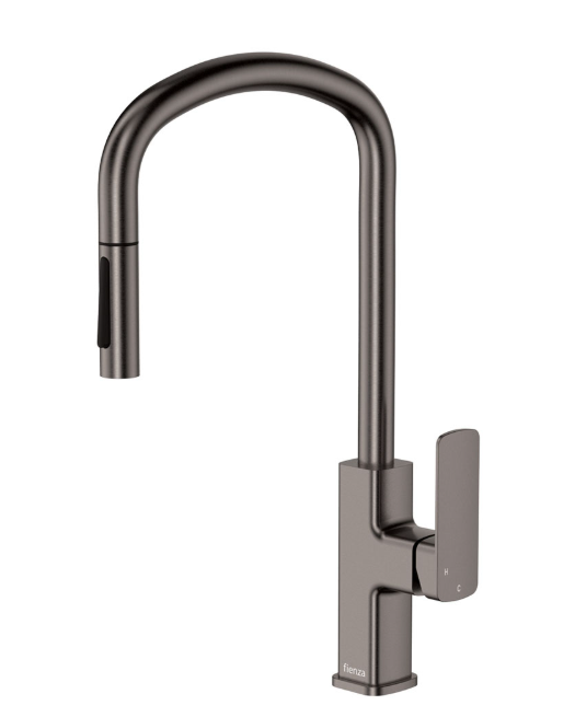 Tono gun metal pull-out sink mixer with durable design, lead-free – Pilbara Bathroom Warehouse Perth and regional Western Australia