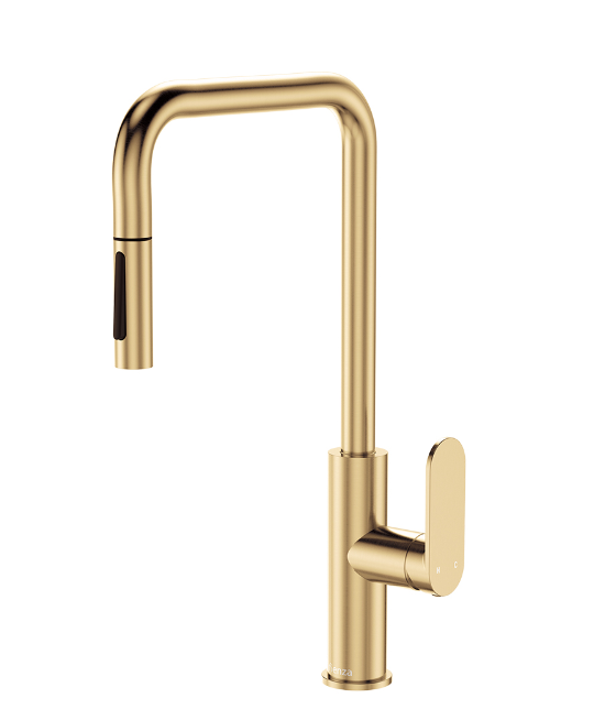 Tono urban brass pull-out sink mixer with warm finish, lead-free SUS304 – Pilbara Bathroom Warehouse Perth and regional Western Australia