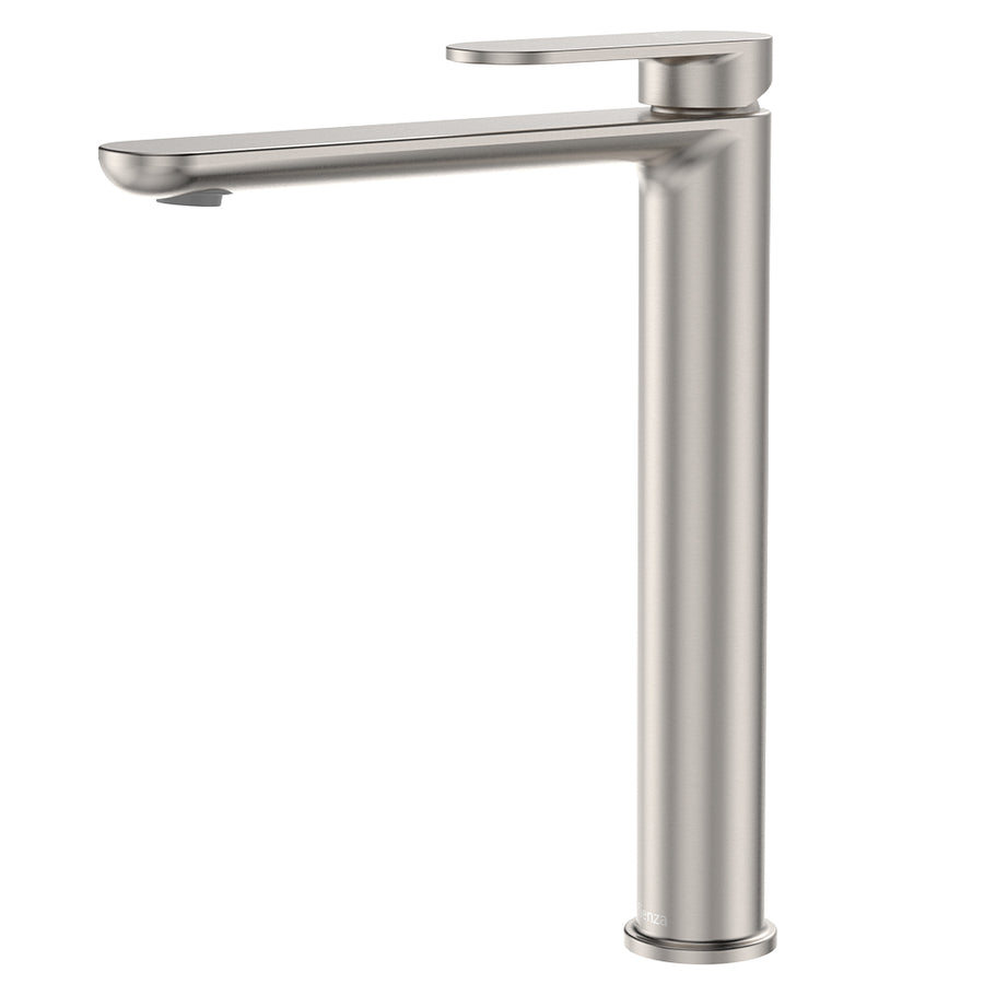 Empire Slim Cold Start Tall Basin Mixer, Brushed Nickel – Pilbara Bathroom Warehouse Perth and regional Western Australia