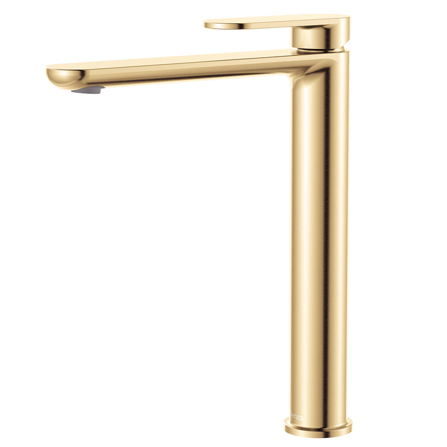 Empire Slim Cold Start Tall Basin Mixer, Urban Brass – Pilbara Bathroom Warehouse Perth and regional Western Australia