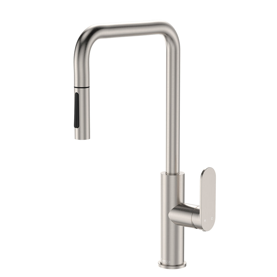 Empire Slim Pull-Out Sink Mixer, Brushed Nickel – Pilbara Bathroom Warehouse Perth and regional Western Australia