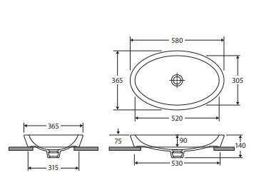 RAK Resort Semi-Inset Basin
