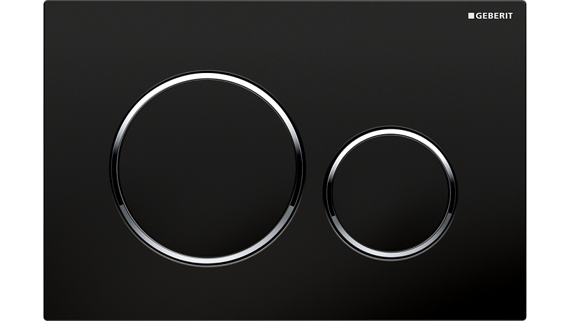 Sigma20 Dual Flush Button Round Black With Chrome Trim