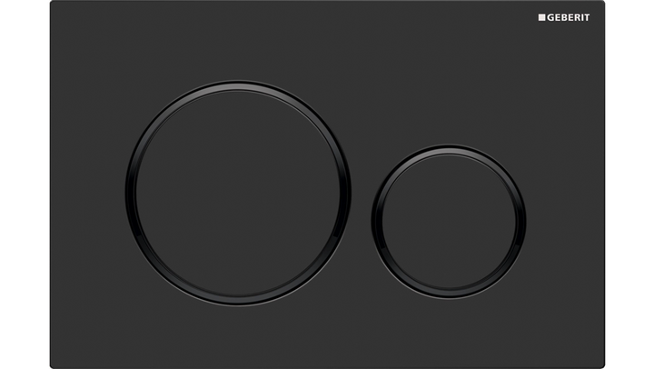 Sigma20 Dual Flush Button Round Matte Black With Gloss Black Trim