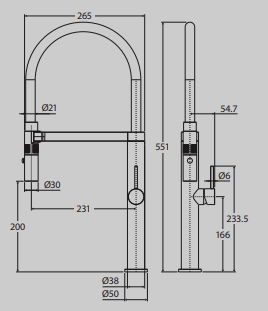 Kaya Pull Down Sink Mixer Gun Metal Lead Free Eco Brass