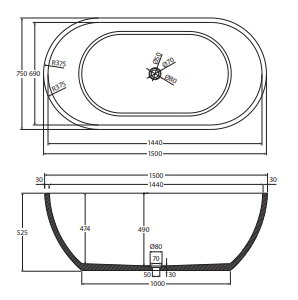 Jada Concrete Bath, Tuscan