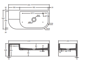 Blanca Concrete Wall Basin, Tuscan