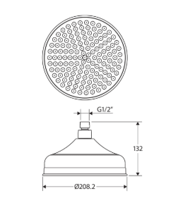 Lillian Shower Head, Urban Brass