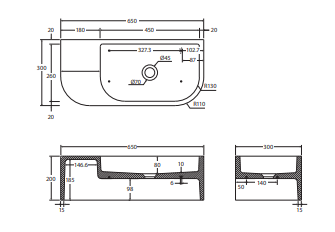 Blanca Concrete Wall Basin, Sage