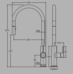 Kaya Pull Out Sink Mixer Matte White Lead Free Sus304