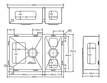 Hana 30L/15L Double Kitchen Sink