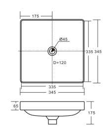 Aluca Square Semi-Inset Basin, Matte White