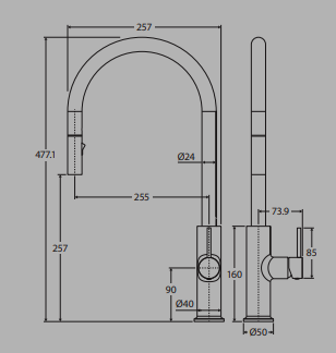 Kaya Pull Out Sink Mixer Brushed Copper Lead Free Sus304