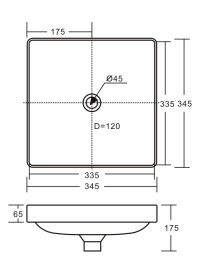Aluca Square Semi-Inset Basin, Matte Khaki