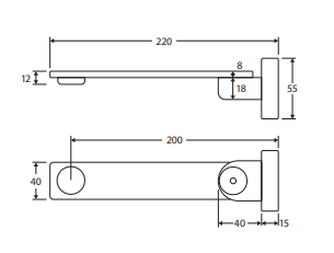 Koko Slim Swivel Bath Outlet, Matte Black