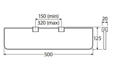 Tono Glass Shelf, Brushed Nickel