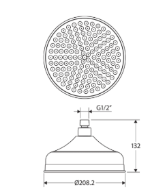 Lillian Shower Head, Chrome