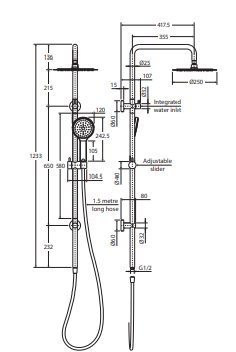 Kaya Twin Shower, Chrome