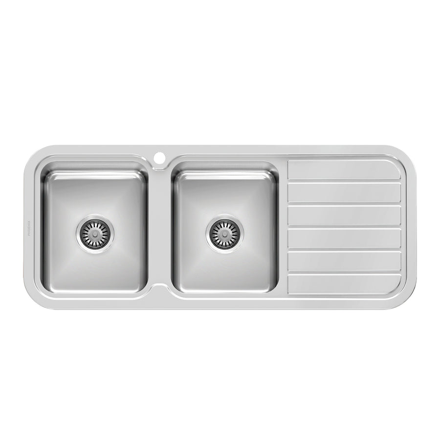 1 1000 Series Double L/H Bowl Sink W/-Drainer W/-Hole , Sinks – Pilbara Bathroom Warehouse