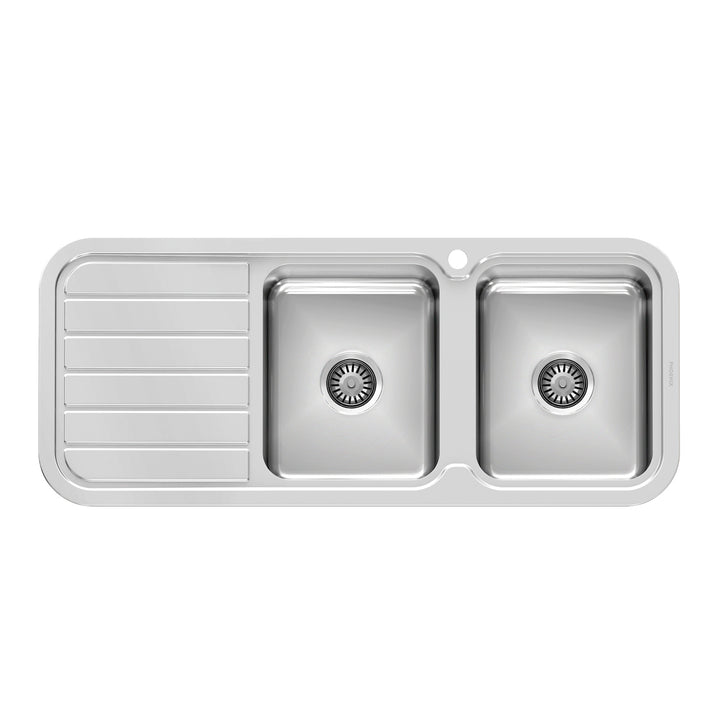 1 1000 Series Double R/H Bowl Sink W/-Drainer W/-Hole , Sinks – Pilbara Bathroom Warehouse