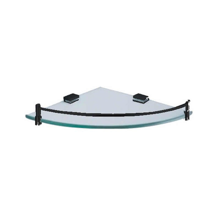 Black Square Corner Glass Shelf