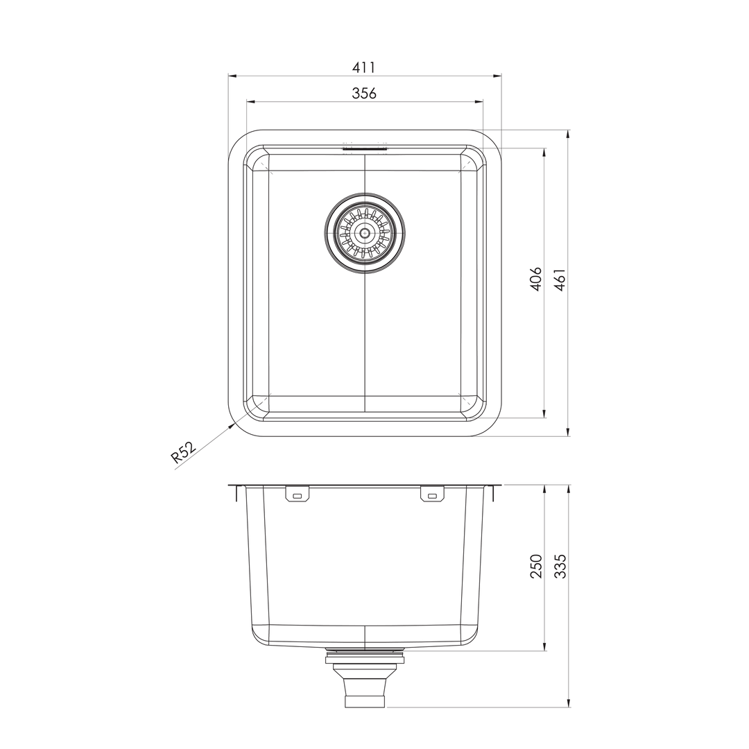 2000 Series Laundry Under/Over Sink W/-Overflow