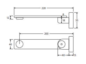 Koko Slim Swivel Bath Outlet