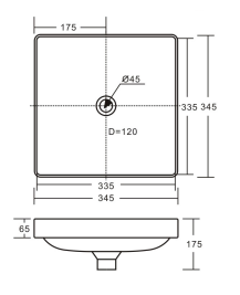 Aluca Square Semi-Inset Basin, Matte Olive