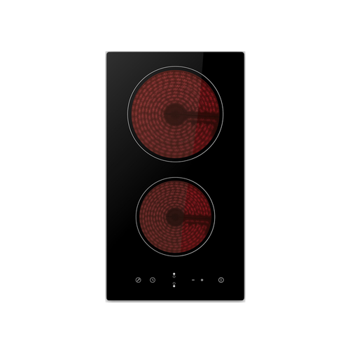 30cm 2 Zone Electric Cooktop Touch Control Black Glass Double Relay | Pilbara Bathroom Warehouse - Perth, Western Australia