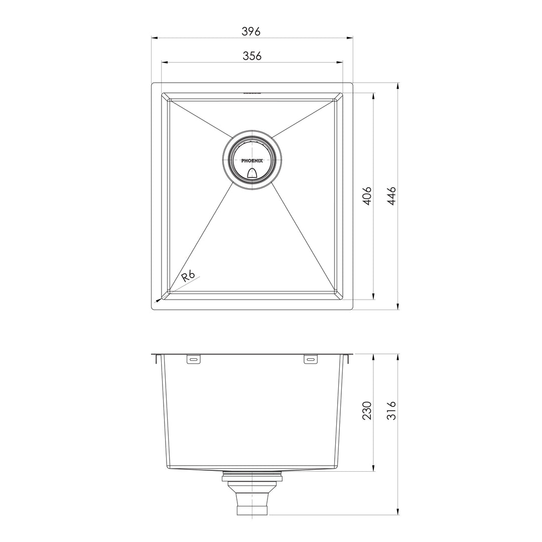 4000 Series Single Bowl Under / Over Sink
