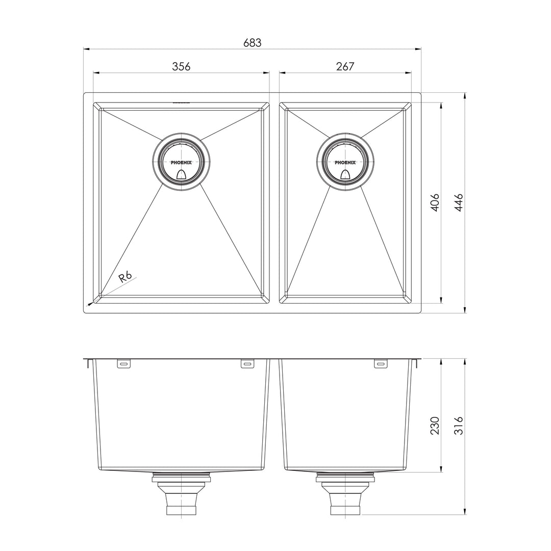 4000 Series 1-3/4 L/H Bowl Under / Over Sink