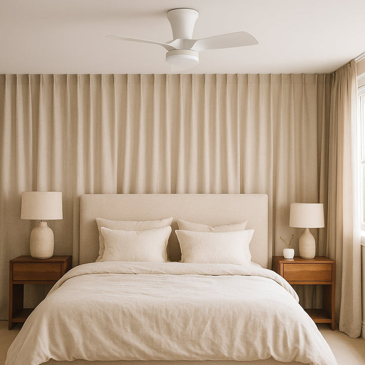 32" Kiwi DC Ceiling Fan White, Black With Light 5507062, 5507063 Vencha Lighting