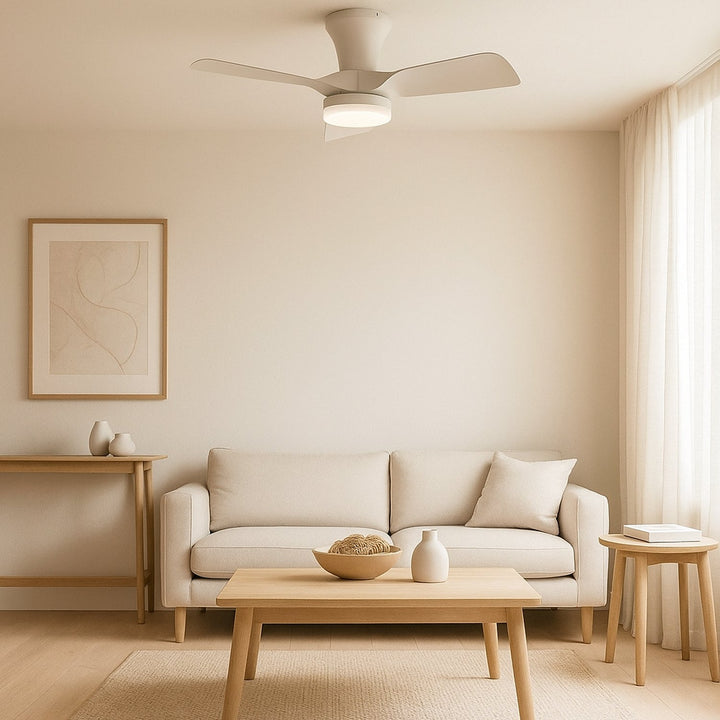 32" Kiwi DC Ceiling Fan White, Black With Light 5507062, 5507063 Vencha Lighting