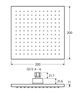Lucite Shower Head, 200mm