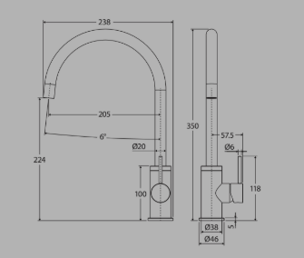 Kaya Tall Basin Mixer Gun Metal Lead Free Sus304