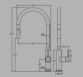 Kaya Sink Mixer Brushed Nickel Lead Free Sus304
