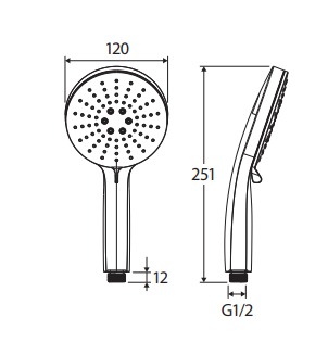 Empire Slim Handheld Shower Head, Urban Brass