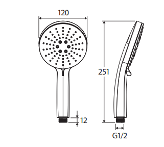 Empire Slim Handheld Shower Head, Gun Metal