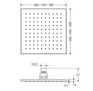Modena Shower Head, 200mm
