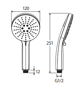 Empire Slim Handheld Shower Head, Brushed Copper