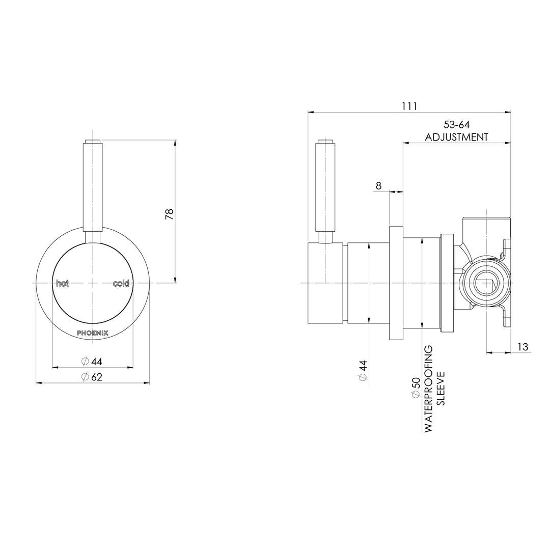 Vivid MKII SwitchMix Shower / Wall Mixer Pin Up (Complete Kit) – Lead Free